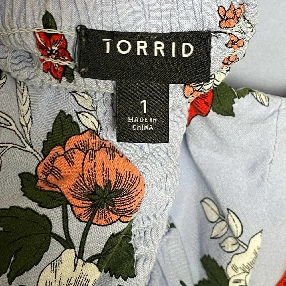 Torrid Floral Mini Challis Skater Dress Size 1X - Picture 11 of 12